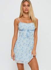 Valencia Mini Dress Blue / Floral