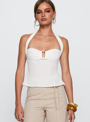 Isabetta Halter Top White Petite