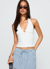Impress Me Halter Top White