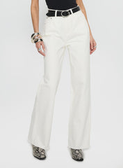Henesey High Rise Straight Leg Jeans White Wash