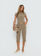 Tunian Capri Tailored Pants Taupe
