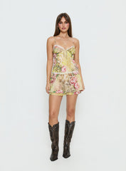 Starsigns Lace V Neck Mini Dress Animal Splice