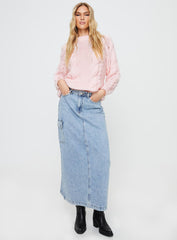 Ellison Cable Knit Sweater Blush Pink