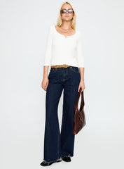 Desirae 3/4 Sleeve Top White