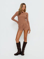 Ahani Low Rise Knit Shorts Mocha