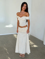 Denali Maxi Skirt - Cream Dot
