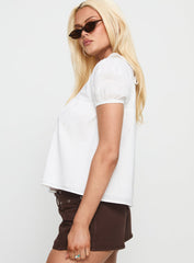 Vaylen Collared Blouse Top White