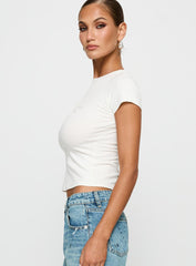 We Could Go Lace Detail Top White