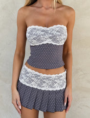 Kittie Lace Corset - Grey Dot
