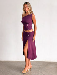 Alyssa Hi Lo Skirt - Plum