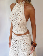 Synthia Crochet Top - Cream