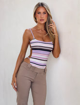 Minerva Bodysuit - Purple Stripe