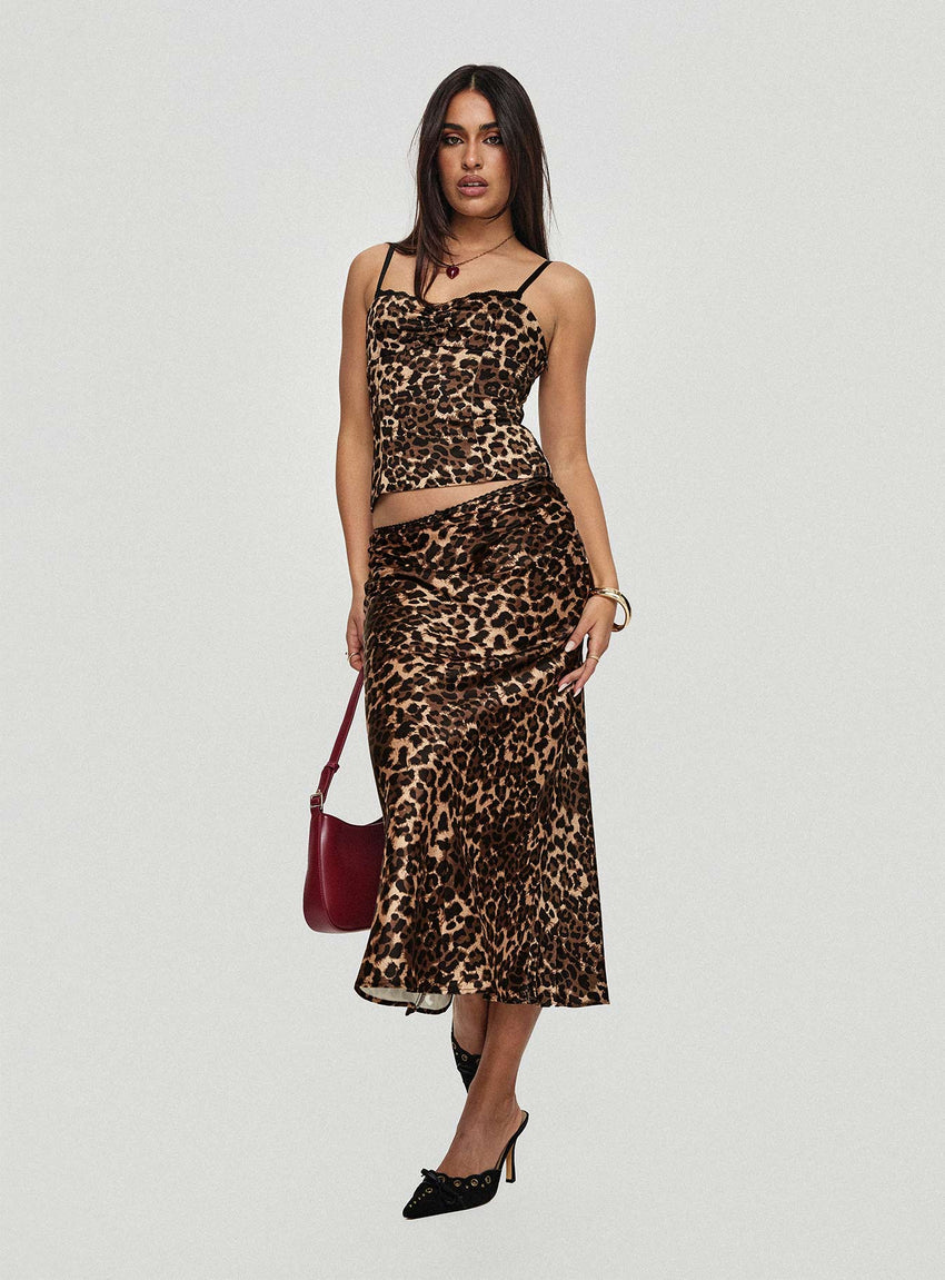 Enigmatic Maxi Skirt Leopard