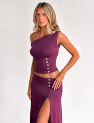 Alyssa Off Shoulder Top - Plum