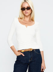 Desirae 3/4 Sleeve Top White