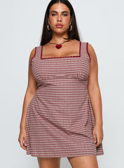 Dasha Mini Dress Red Check Curve