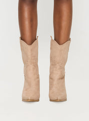 Jessie Cowboy Boots Beige