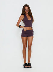 Daily Define Halter Tank Top Aubergine