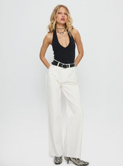 Henesey High Rise Straight Leg Jeans White Wash