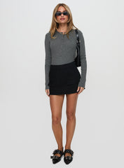Kerra Long Sleeve Bodysuit Charcoal
