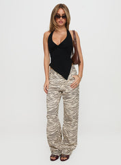 Top Model Low Rise Straight Leg Jeans Zebra