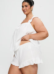 Santabelle Frill Shorts White Curve