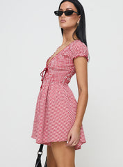 Wescott Gingham Playsuit Red / White