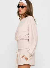 Cassey Off Shoulder Slouchy Jumper Cream