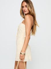 Vaida Strapless Mini Dress Cream