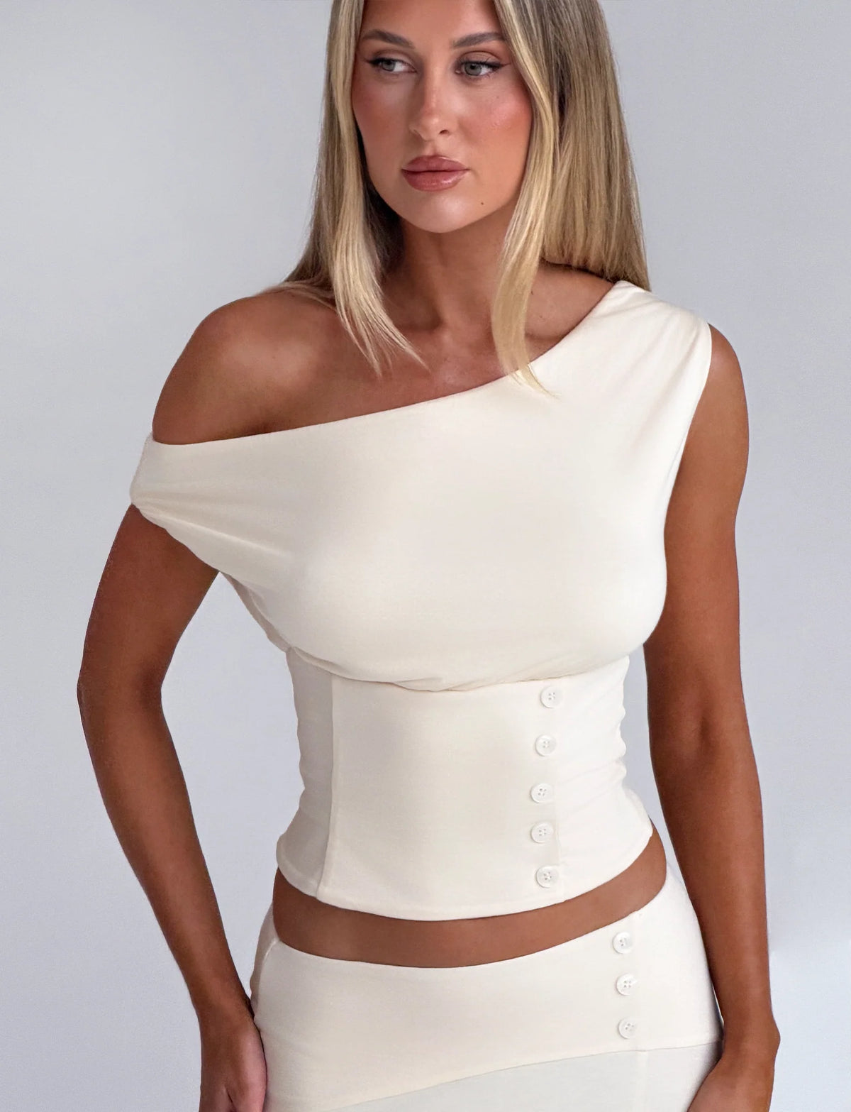 Alyssa Off Shoulder Top - Cream