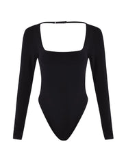 Minerva Long Sleeve Bodysuit - Black
