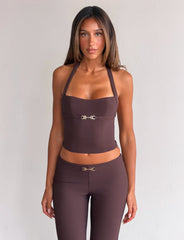 Kittie Buckle Top - Chocolate