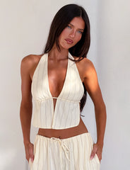 Lainey Top - Beige Stripe